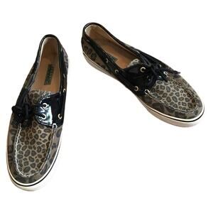 Sperry 10M Top-sider cheetah print bow shoe